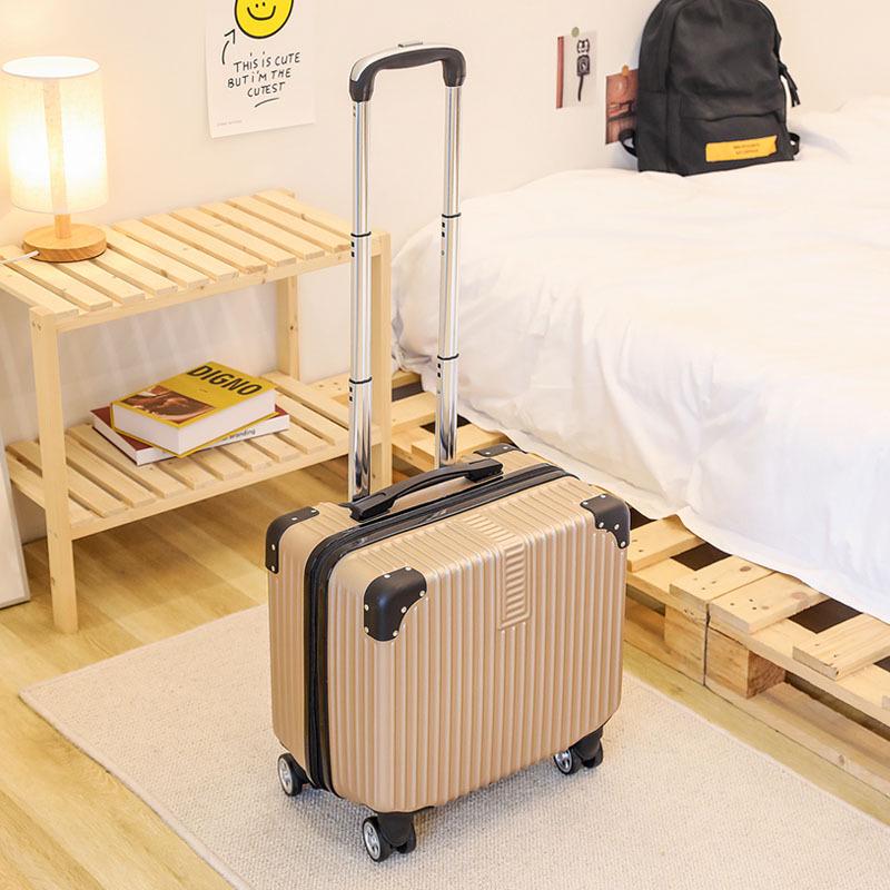 18-Inch Silent Spinner Carry-On Suitcase with Telescopic Handle and Password Lock