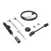 300mm Go Kart Steering Wheel 3 Spoke with 320mm Adjustable Shaft Rack and Pinion Small Gear Pull Rod Rack for 110ml