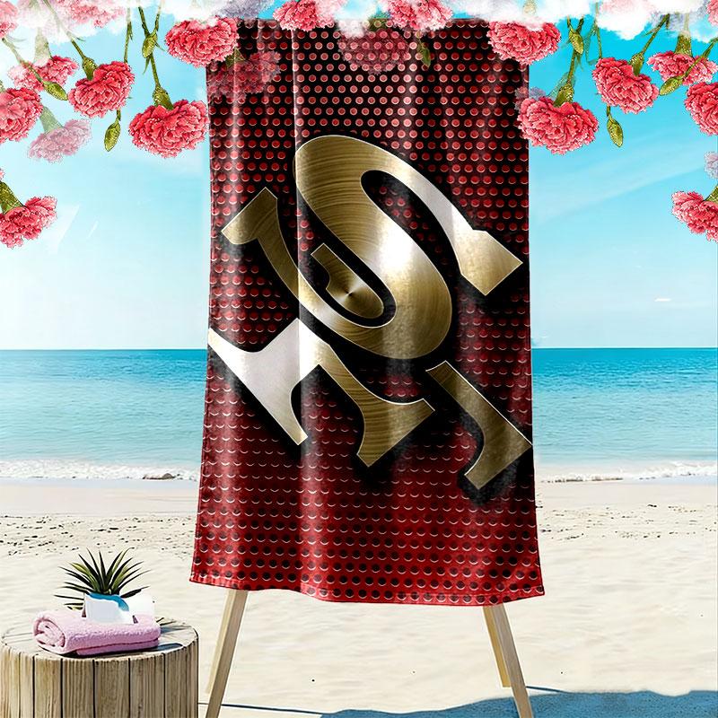 San Francisco 49ers Print Beach Towel, Large Soft Quick Dry Towel for Beach Camping Swimming