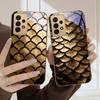 Golden scale texture For Samsung A36 A35 A34 A33 A32 A31 A26 A25 A23 A22 A21s A73 A72 A71 A42 A56 A13 16 Golden glass phone case