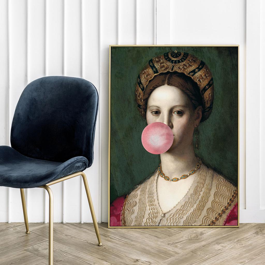 Poster Portrait of a Woman Chewing Gum