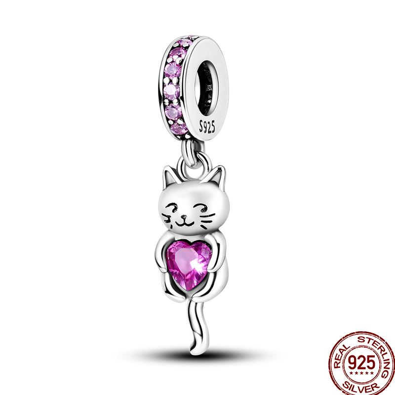 100% Copper Cute Pet Animal Owl Cute Puppy Pink Kitten Charm Beads Suitable For 3Mm Original Bracelet Diy