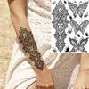 Body Art Henna Temporary Tattoos For Women Adult Fake Mandala Flower Tattoo Sticker Feather Butterfly Black Tatoos Leg Feet Foot