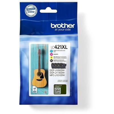 4 Mürekkep Kartuşu LC421XLVAL - BROTHER - Siyah, Camgöbeği, Macenta ve Sarı 500 sayfa - DCP-J1050DW, MFC-J1010DW ve DCP-J1140DW İçin