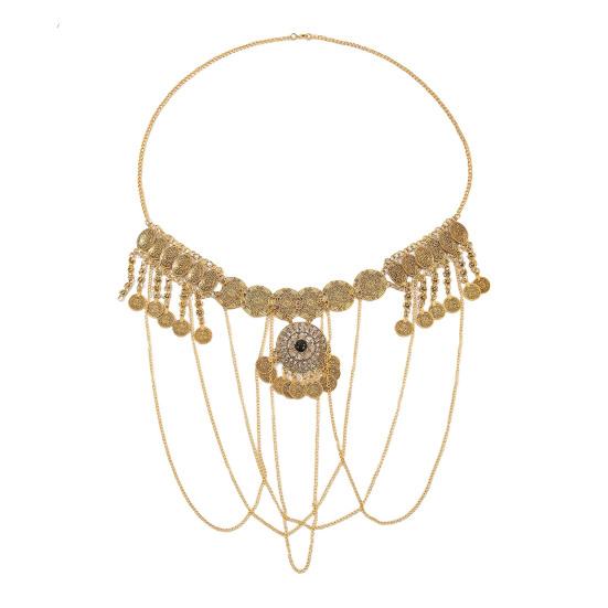 Alloy Waist Chain Retro Style Coin Tassel Decor Belt Chain