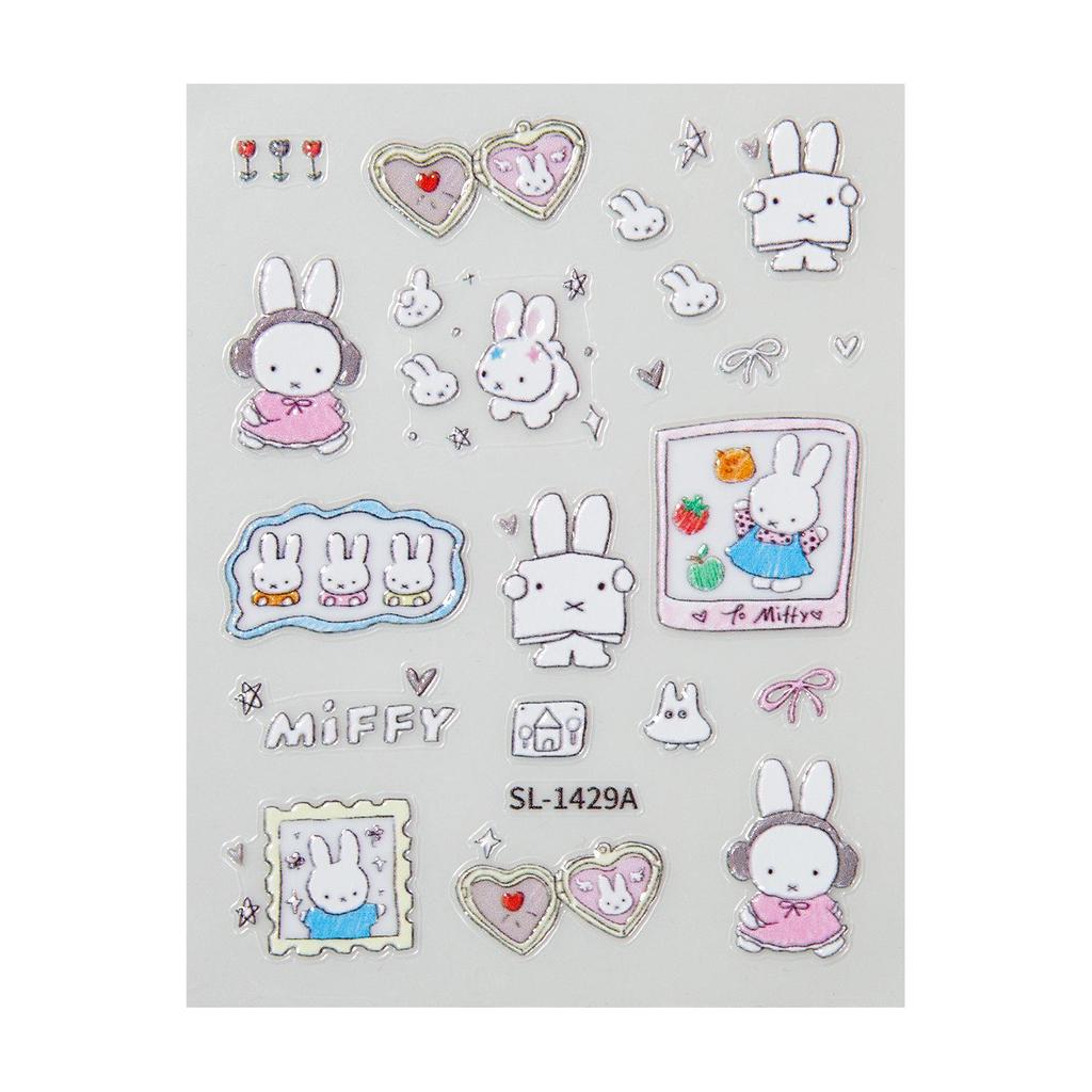 Entzückende Cartoon-Kaninchen-Nagelsticker - Neu, Handgemacht, DIY