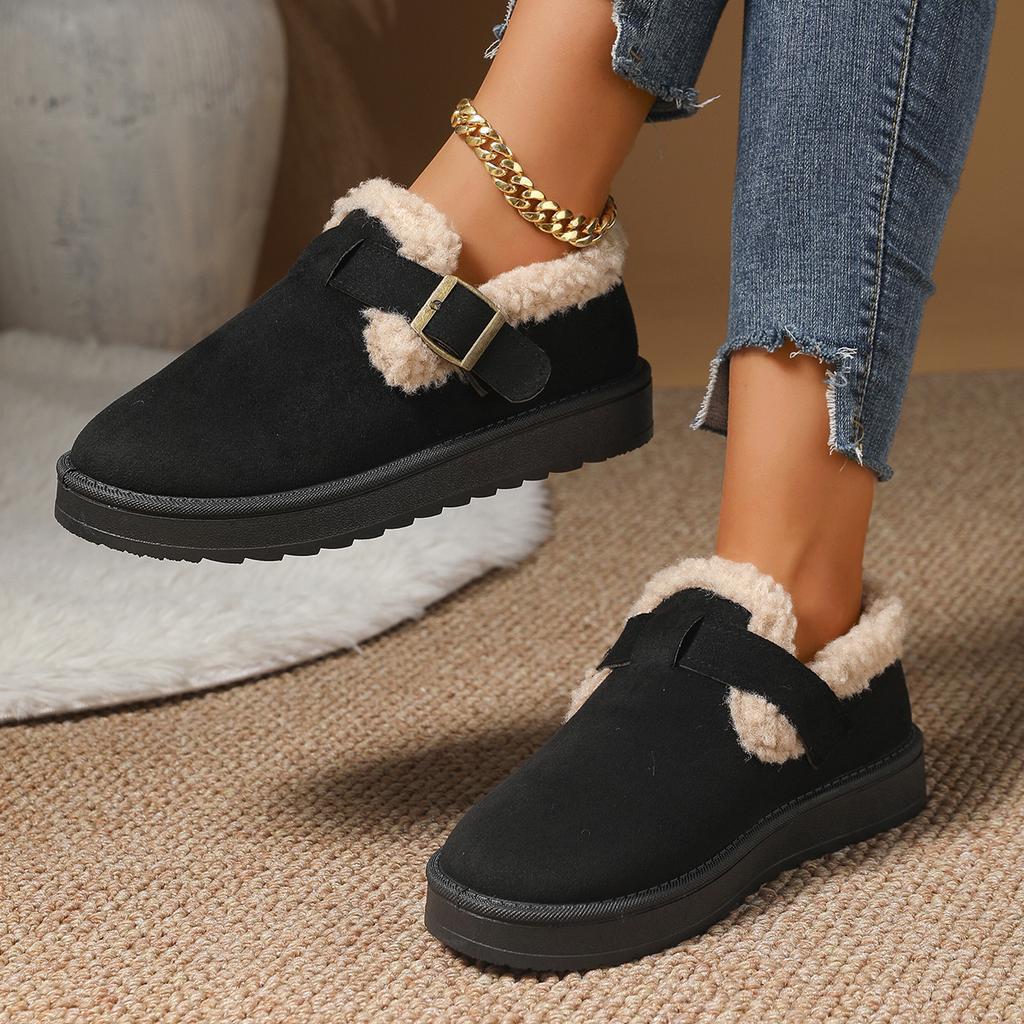 Fashion Winter New Snow Boots Thick-soled Plush Buckle Cotton Shoes Casual Round Head Large Size Snow Boots
