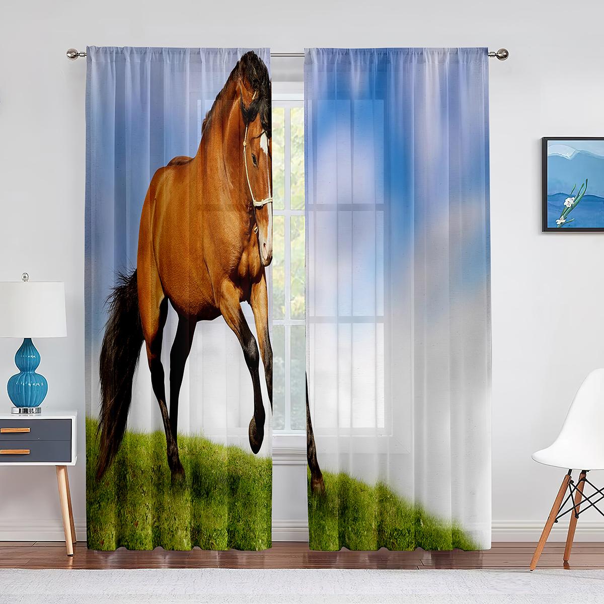 Прозрачная вуаль с изображением лошади — фото 5