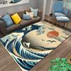 Japanese Wave and Sun Pattern Carpet Non-slip Rug Suitable for Living Room and Bedroom Sofas