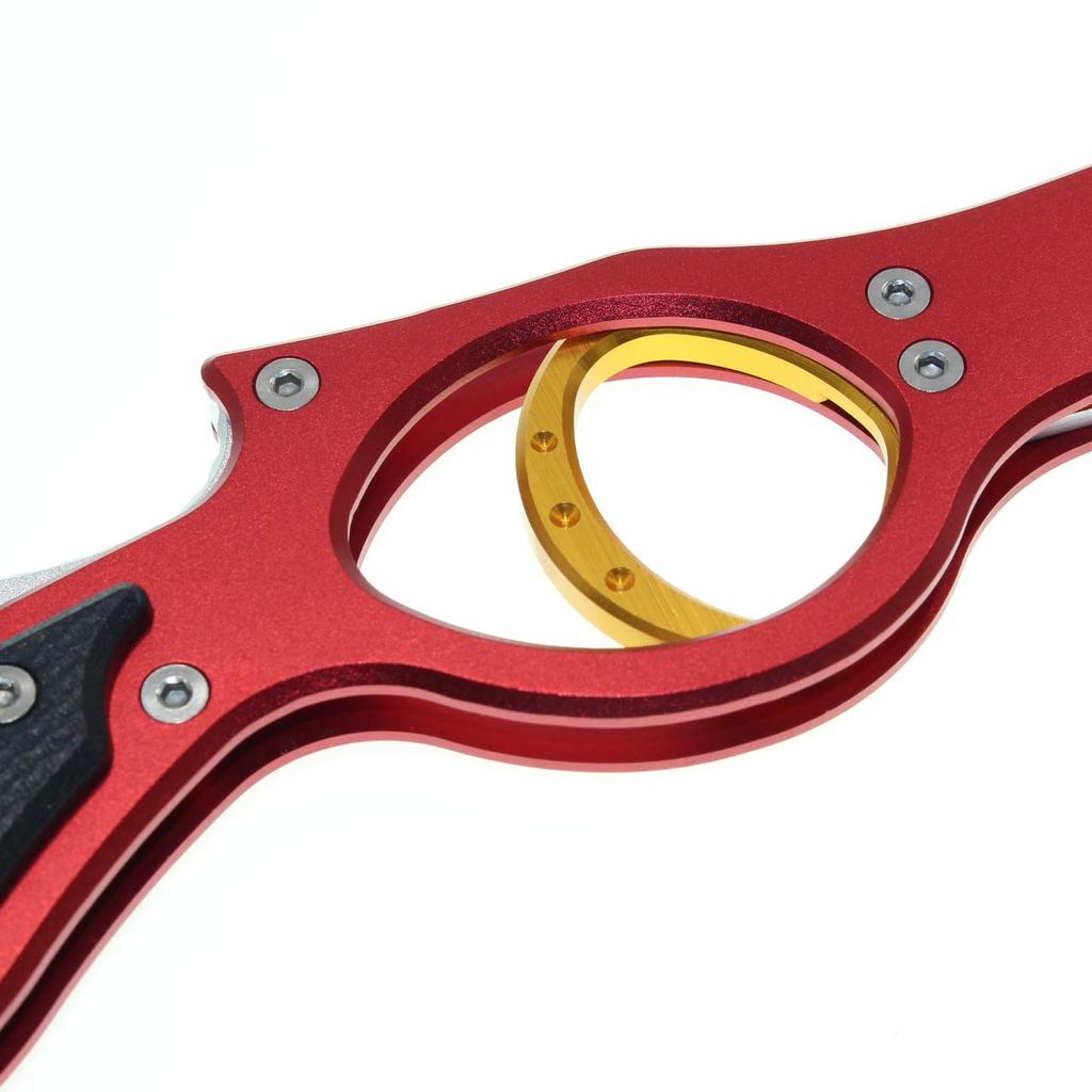 1091 Fish Lightweight Aluminum Fish Long Gun Grip (Iregui) Grip, Grip, Reach, (Red (Aluminum Trigger))