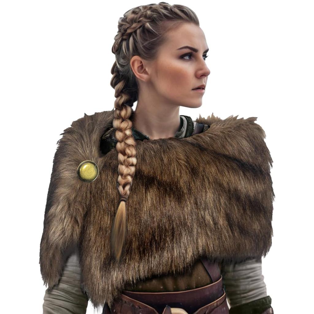 Unisex Faux Fur Cloak Cape Cosplay Costume Accessory Lightweight Soft Texture for Role Playing Events and Themed Parties