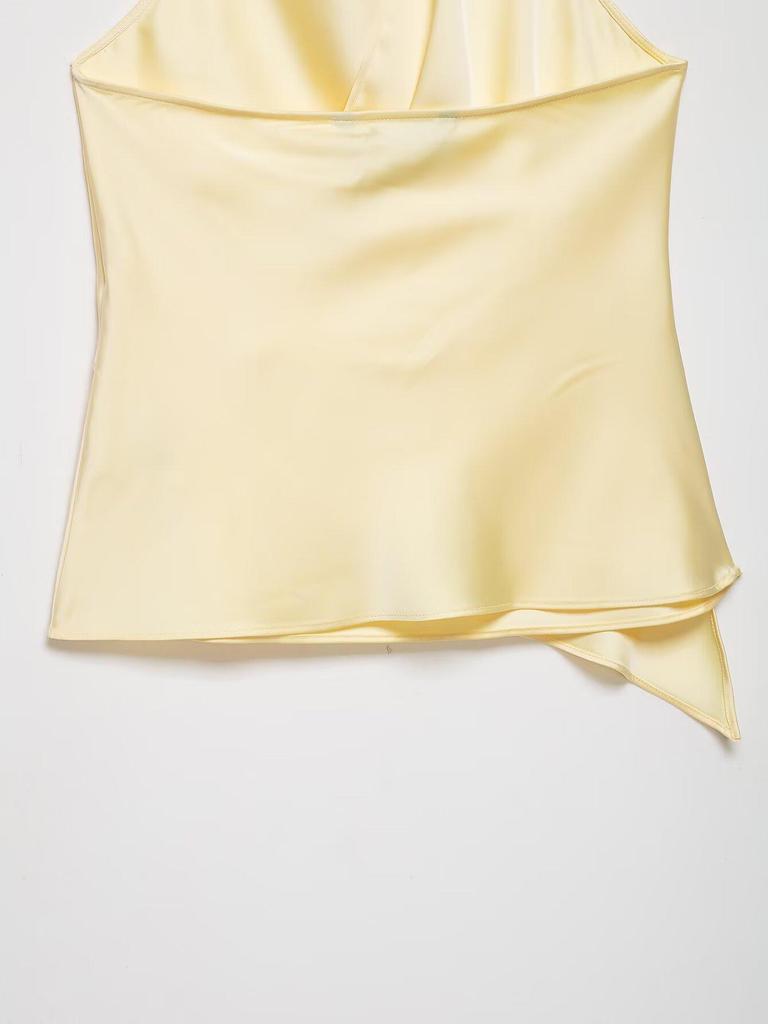 Top bustier en satin de soie mode euro-américain Printemps 2026
