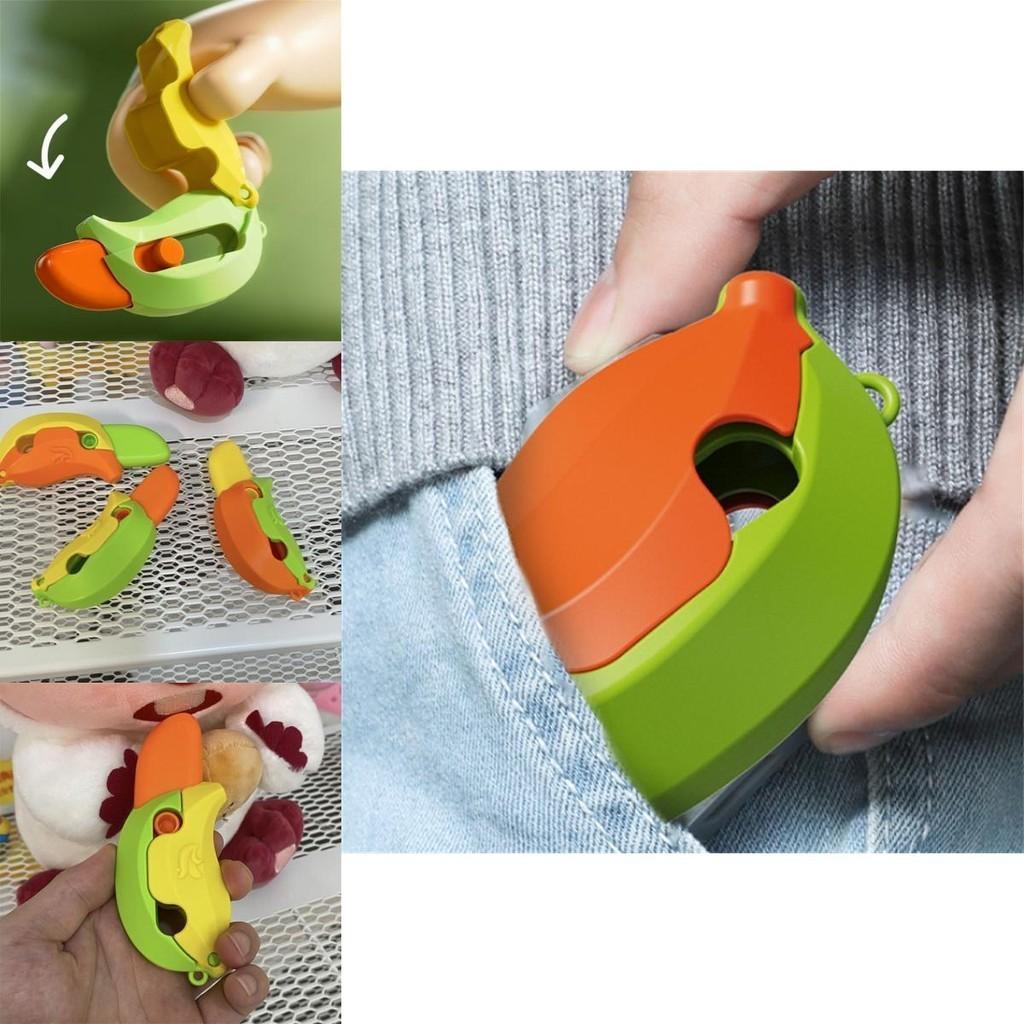 New Gravity 3d Banana Carrot Knife Round Blade Banana Radish Knife Decompression Toy