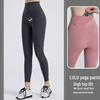 Women's Summer Color Block Quick-Dry Slimming Three-Quarter Sports Shorts with Drawstring and Butt-Lifting Design for Running and Yoga.