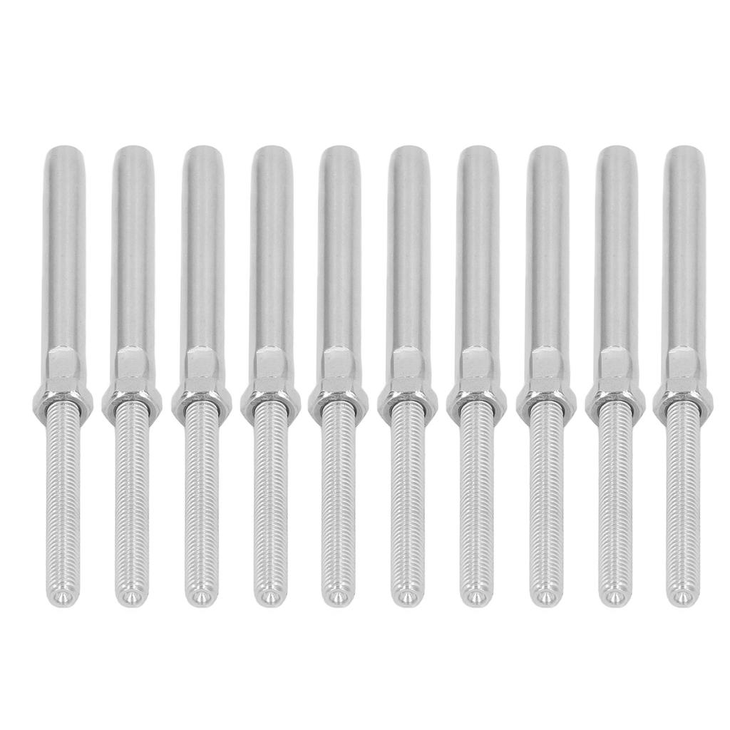 10 stk. Gjengepresse Treskrue Rustfritt Stål Kabelrekkverk Maskinvare Presse Treskrue Sett M10 5mm 0.2in