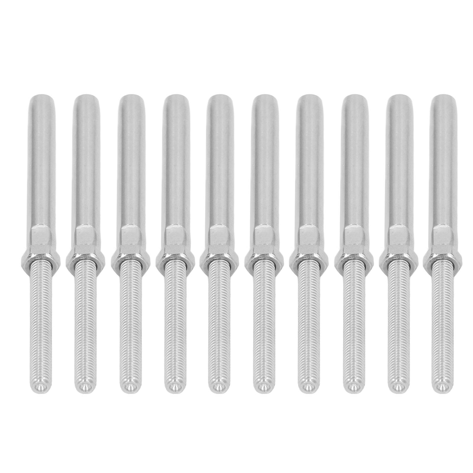 

10Pcs Thread Swage Lag Screw Stainless Steel Cable Railing Hardware Swage Lag Screw Kit M10 5mm 0.2in