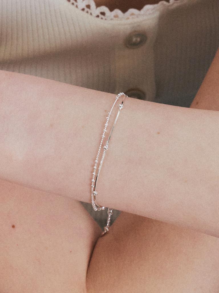 Engbrox [Silver925] Layered Ball Bracelet