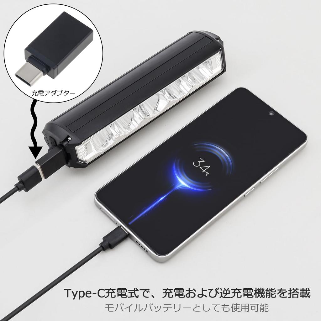 SecurityIng Ultra Bright Bicycle Road Bike 5600 USB 4 Dimming IPX5 Aluminum Alloy Can Also Be Used As a Flashlight for and Cycling Headlight, Light,