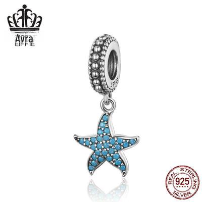 2020 Sterlingsilber Seestern Blau Charm Anhänger für DIY Armbänder & Halsketten