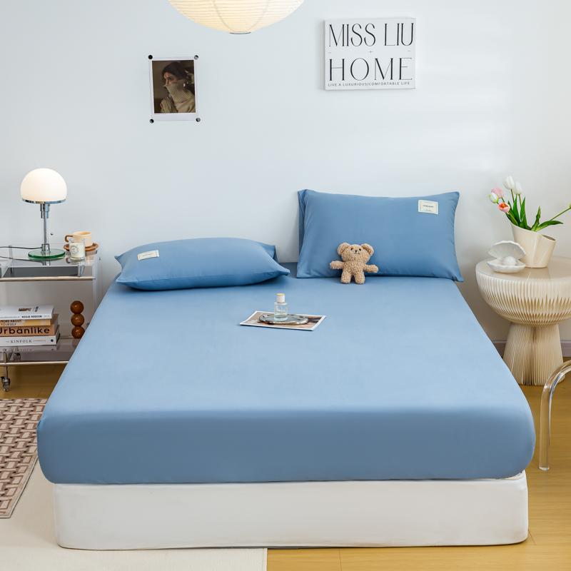 Neues Spannbettlaken aus gebürstetem Polyester-Baumwoll-Twill in Volltonfarbe, 1 Stück, 120/150/180/200 cm, maschinenwaschbar, leicht und atmungsaktiv