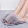 Fashion Women's Fashion Fluffy Faux Fur Slippers Winter Warm Comfortable House Slippers for Women Solid Color Soft Plush Indoor Slides