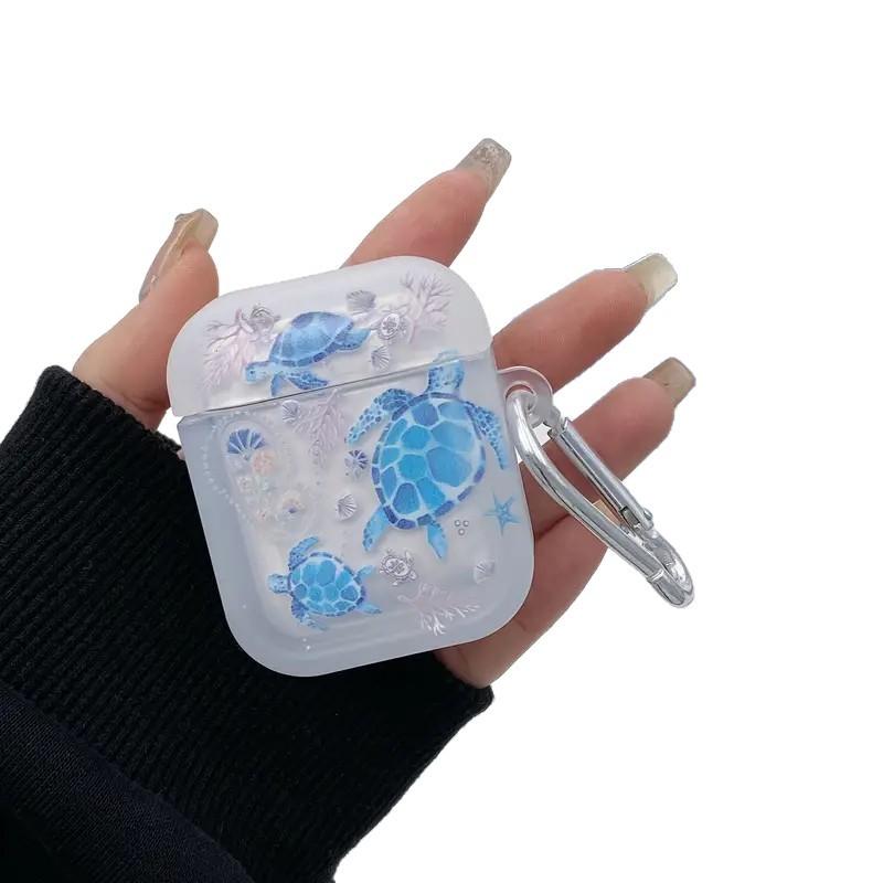ins transparent ocean turtle suitable for AirPods1/1st generation protective case Apple pro/1 wireless bluetooth headset cover