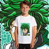 Boys Girls My Hero Academia Midoriya Anime Print Cotton T Shirt Kids Casual Wear Soft Breathable Short Sleeve