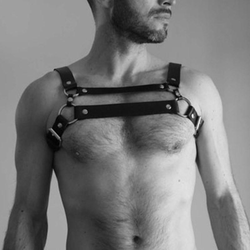 Hot Erotic Underwear BDSM Fetish Costume Men Gay Leather Harness Body Bondage Belt Strap Punk Rave Cock Cage Chastity Panties