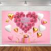 Happy Mothers Day Party Background Thanks Mother Flower Rose Heart Floral Pink Photography Backdrop Photo Studio Props