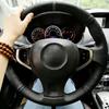 Car Interior Braid Black Perforated Non-slip Artificial Leather 2009-2014 Samsung QM5 Steering Wheel Cover For Renault Koleos