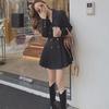 2023 Hepburn-Style Black Buttoned Suit Dress - Korean-Inspired, Waist-Slimming, Casual Pleated Skirt
