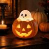 Gruselige Halloween Tischdekorationen Kürbis Drachen Statue, LED Leuchtende Harzfigur Party Mittelstücke mit Warmem Licht, Fantasy Schreibtisch Dekoration