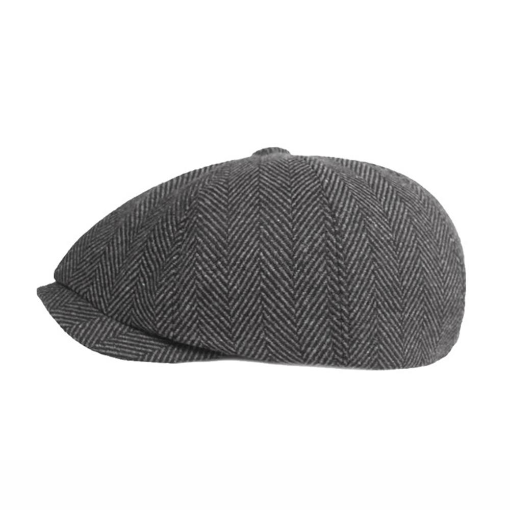 Herbst Winter Unisex Tweed Newsboy Barett Peaky Blinders Stil Golf Fahren Tägliches Tragen Bequem Knochenmütze