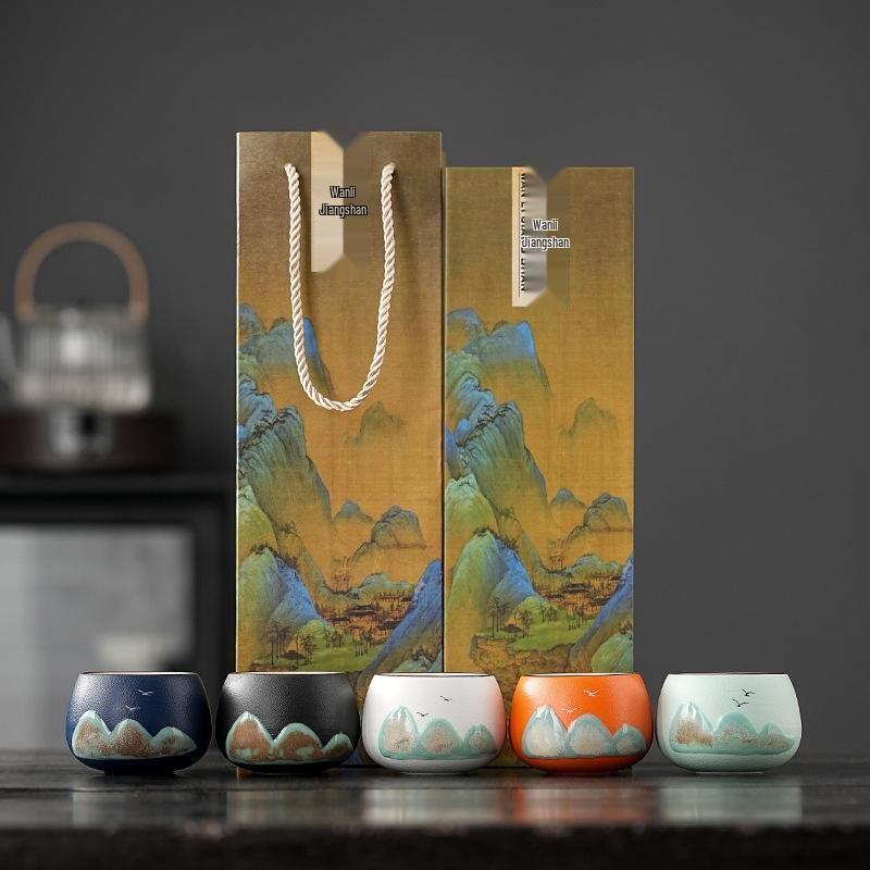 SEE KEAN Forbidden City Series Hand-painted Ceramic Teacups