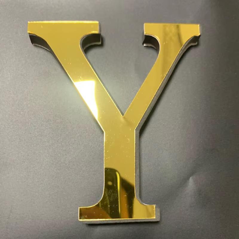 10cm Gold 26 English Letters DIY 3D Mirror Acrylic Wall Stickers, Home Retro Wall Art Decor For Party Wedding Christmas