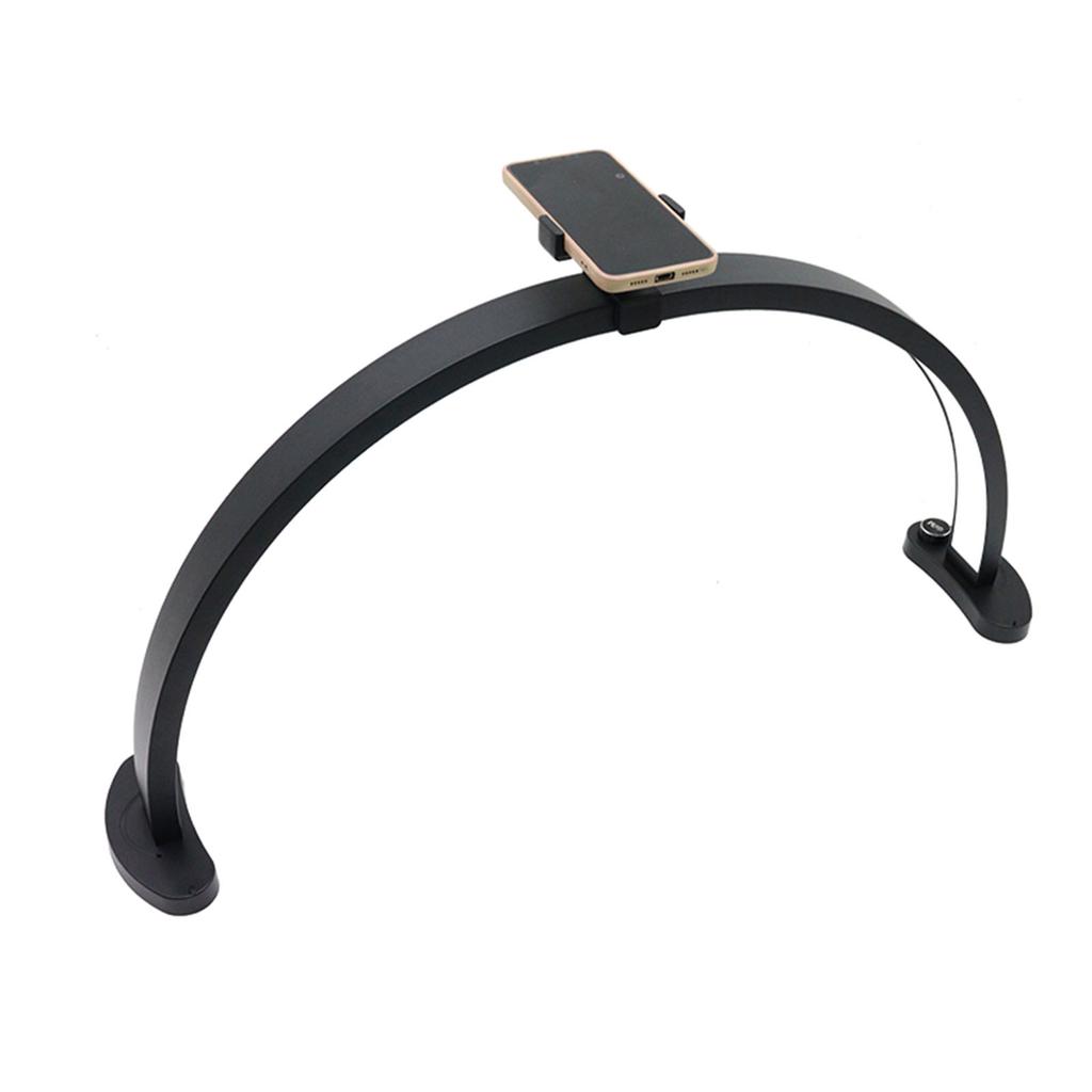 LED Desk Half Moon Light Black 3 Color Modes 10 Brightness Levels 28 Inch Professional Nail Desk Lamp with Phone Holder
