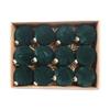 Set of 12 Hanging Pendant Christmas Tree Flocking Baubles Decorations Colorful Ornament for Indoor and Outdoor Use
