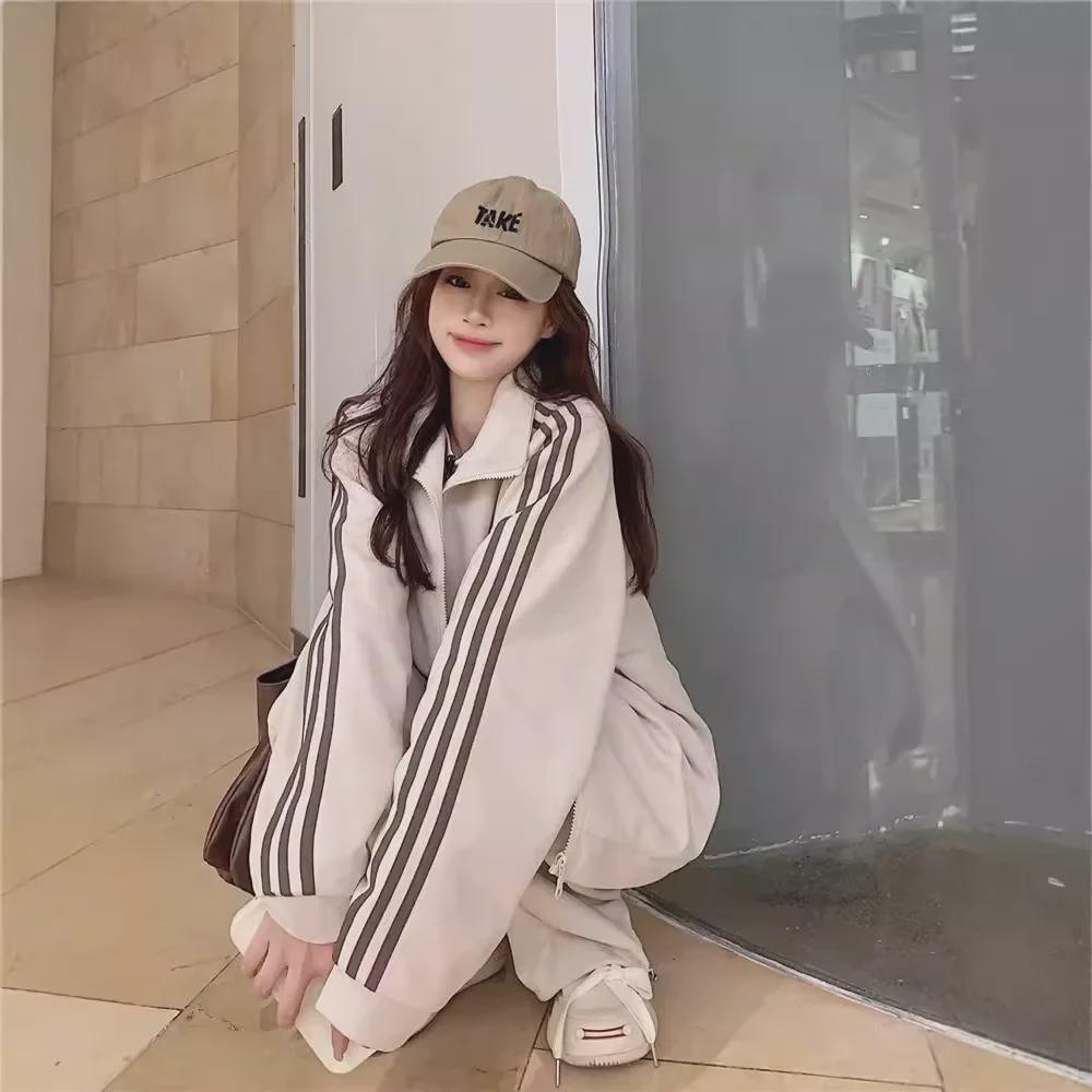 Plus Size Autumn Fashion Sweater & Casual Sports Two-Piece Set for Women (Fits 200-300 Lbs)