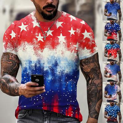 Summer Men's Popular T-shirt Printed Round Neck Short Sleeve T-shirt
