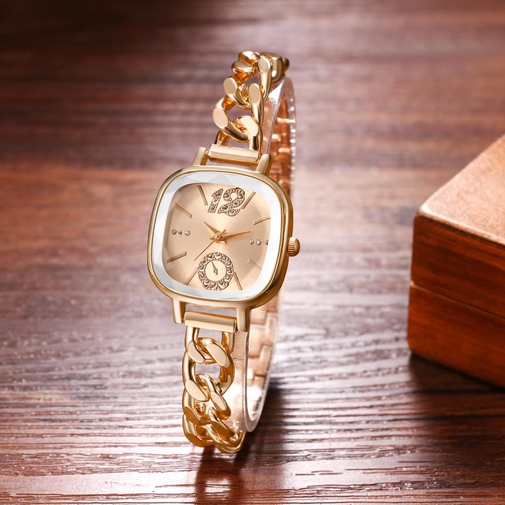 Women's Watch Bracelet Simple Stylish Analog Display Stainless Steel Band Waterproof Quartz Rose Gold Casual Business Fashion Accessory - Birthday