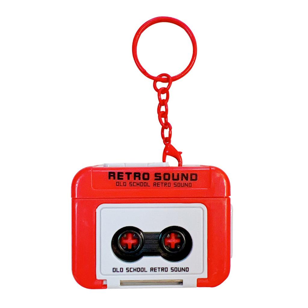 Vintage Kassettenrekorder Schlüsselanhänger Kleiner aufnehmbarer Kassettenrekorder Anhänger ABS Textur Geeignet für Paargeschenk
