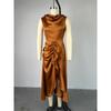 Summer Women's Dress Temperament Sleeveless Slim Ruffle Mid-Length Irregular Dresses