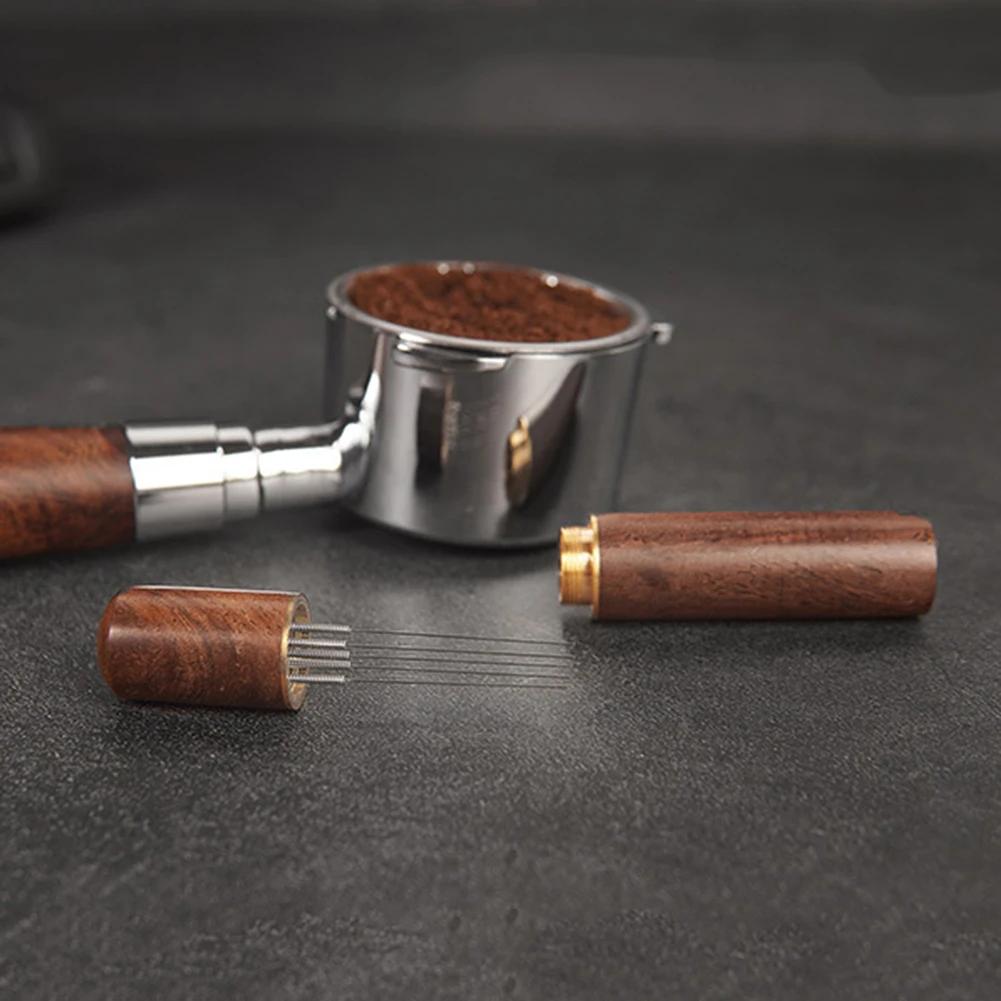 Coffee Powder Tamper Stainless Steel Coffee Distributor Powder Leveler 6 Needles Cafe Stirring Barista Accessories