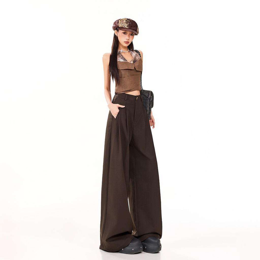 2026 Spring Women's Wide-Leg Pleated Retro Casual Pants