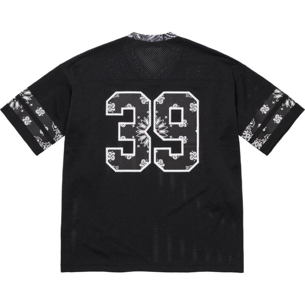 Used Supreme Bandana Football Jersey, Size L, Black, Brand New Unused