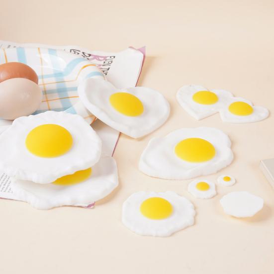 Simulation Fried Egg Squeeze Toy Anti-anxiety Fake Poached Egg Model Realistic Simulated Food Toy DIY Decoration Ornament Party Favors