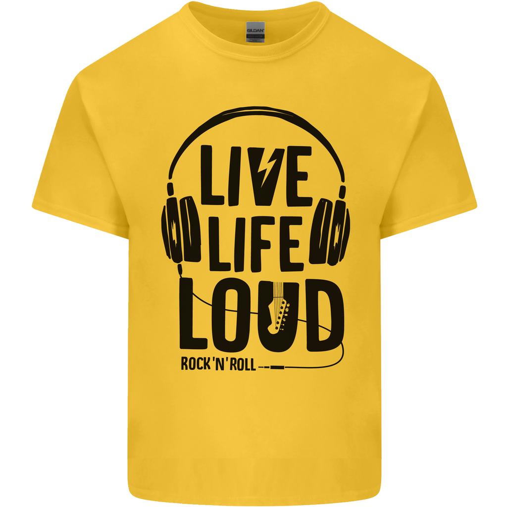 Live Life Loud Rock N Roll Guitar Music Unisexs Light Cotton TShirt
