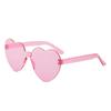 2817 Peach Heart Sunglasses, Love Sunglasses, Trendy Frameless One-Piece Sunglasses