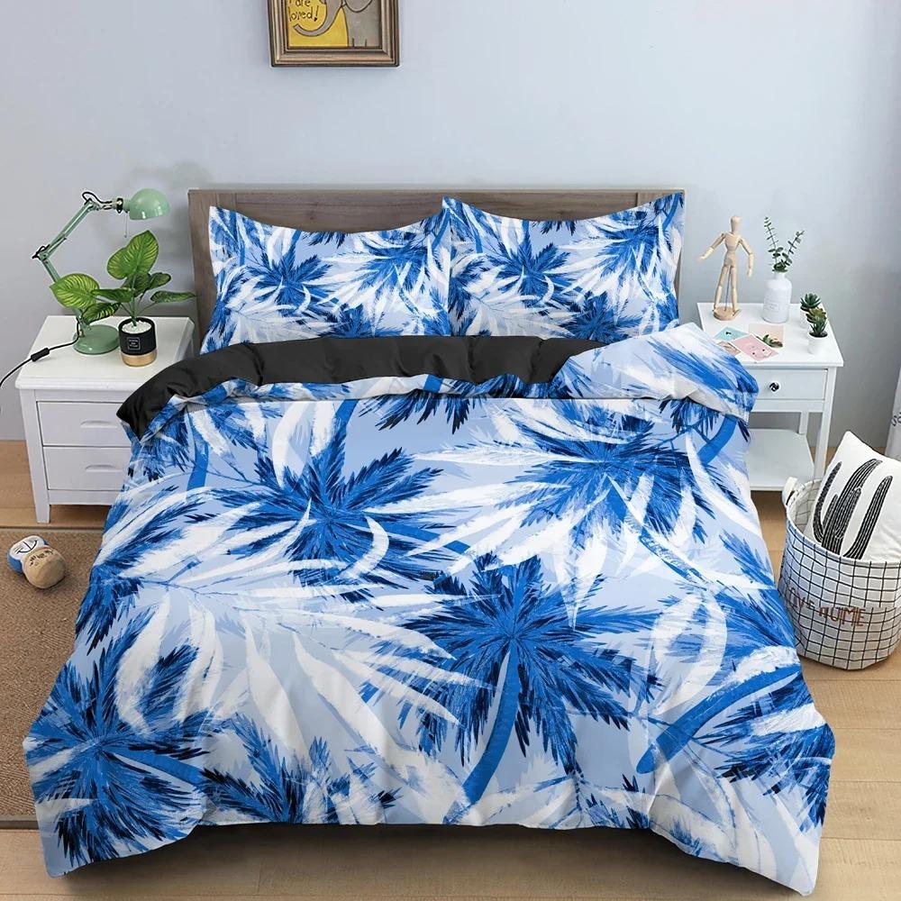 

Tropical Plant Duvet Cover Palm Trees Bedding Set Watercolor Print King Queen Twin Pillowcase 70x133cm 2pcs