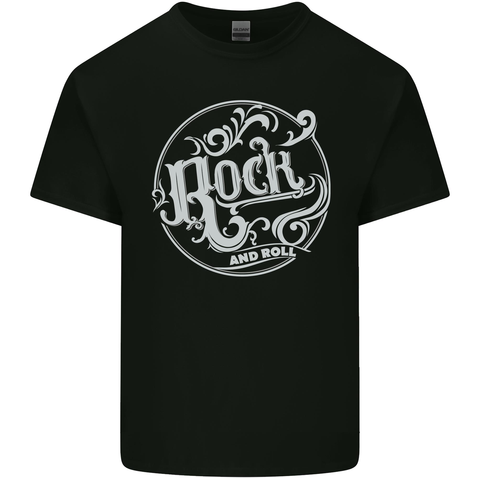 Rock and Roll Logo Unisexs Light Cotton TShirt S